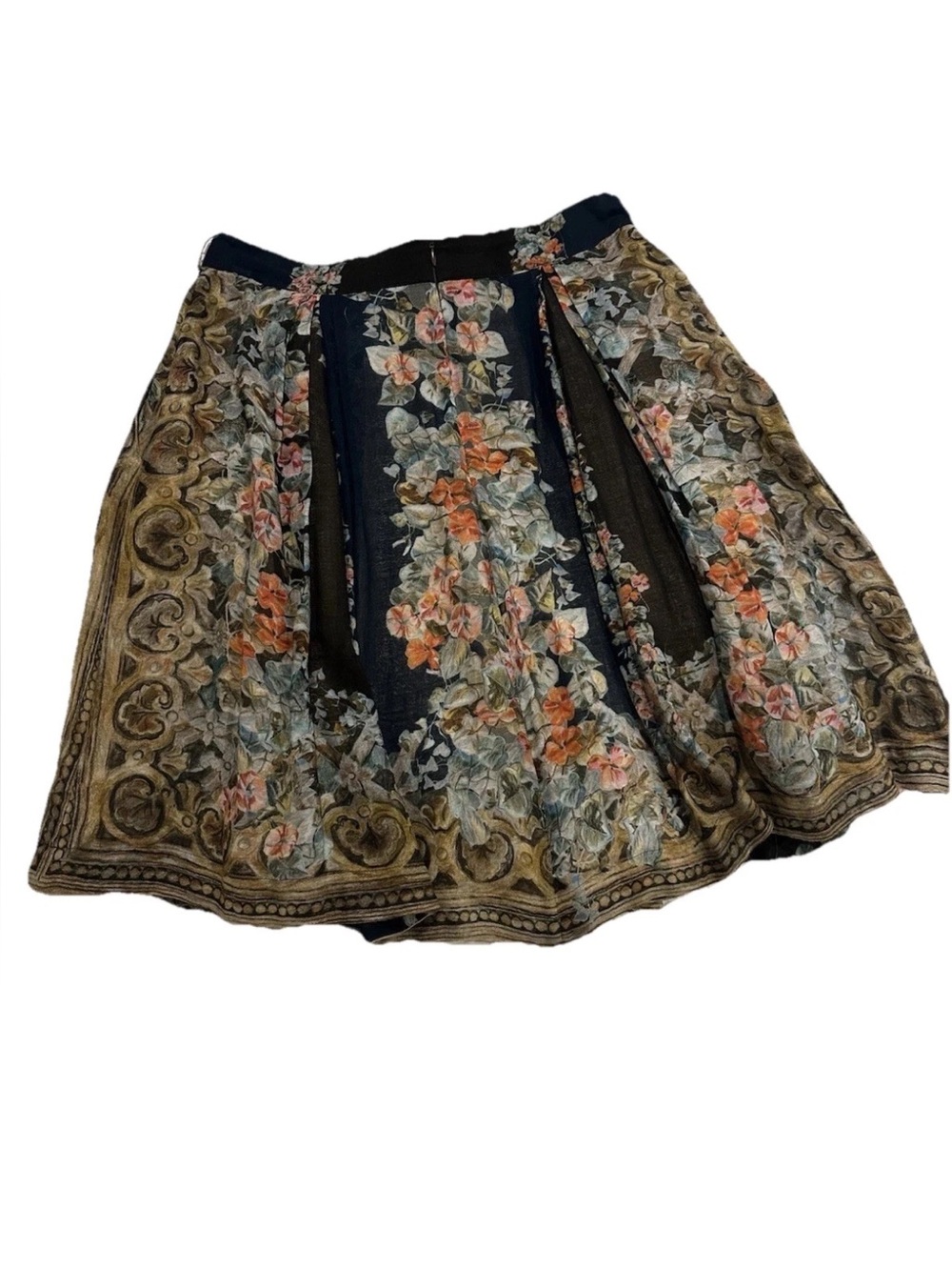 Ailanto Floral Panel Midi Cotton Skirt size 10